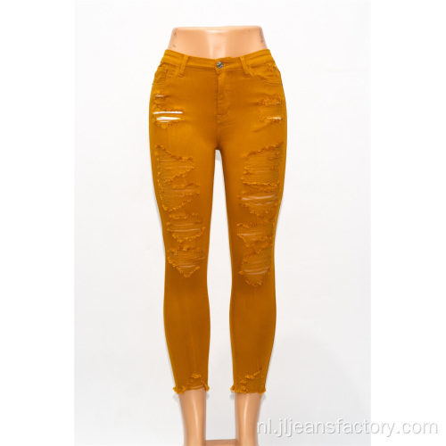 Aangepaste oranje jeans mode -persoonlijkheid